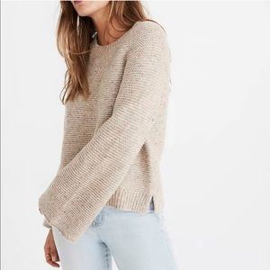 Madewell Flecked Wide-Sleeve Pullover Sweater S